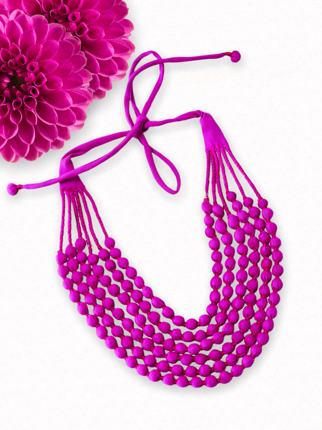 Fabric beads necklace